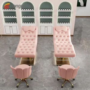 Guangdong Rosa salón pestañas masajeador portátil silla reclinable spa tailandés belleza facial pestañas mesa de masaje eléctrica cama - Product Image 3