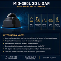 Capteur LiDAR 3D Livox Mid-360L, champ de vision 360°, zone aveugle 0,1 m, portée 45 m, 10 %, 245 g, IMU intégré, IP67 pour AGV, AMR, robot, drone, cartographie