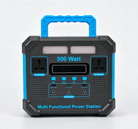 Station d'alimentation portable 384Wh 500W, générateur solaire 110V/220V AC, USB-C PD, charge rapide, lumière LED, batterie de secours pour le camping et les situations d'urgence