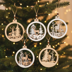 Ornamento Natalizio in Legno da Appendere Ritagli Natalizi in Legno Abbellimenti Decorazioni da Appendere con Corde per Addobbi <span class=keywords><strong>di</strong></span> <span class=keywords><strong>Natale</strong></span> - Product Image 2