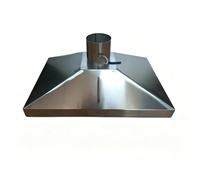 Hotte d'extraction au sol en acier inoxydable et acier galvanisé avec registre d'air, taille personnalisable, installation facile