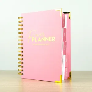 Ensemble de planificateur de journal d'objectif de manifestation hebdomadaire en spirale rose A5 personnalisé 2025 pour étudiants - Product Image 3
