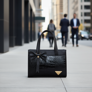 Borsa a Tracolla Fana Preciosa Lara con Manico Singolo, Stile Vintage, Motivo Alligatore, Nera, per Uso Professionale - Product Image 2