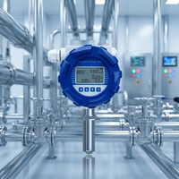 Débitmètre sanitaire Clouds PT100 RTD avec capteur de pression étanche IP68, communication 4G/NB-IoT/Lora, 0,5-5000 L/min pour