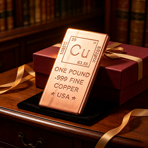 1 Lb .999 Fine Pure Copper <b>Bar</b> Cu Periodic Table Mark Solid Copper Ingot <b>Raw</b> Material - Product Image 3