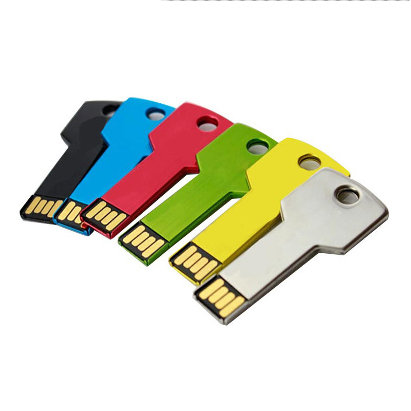 Relatiegeschenk Metalen Sleutel Usb Flash Pen Drive 2G 4G 8G 16G 32G Sleutel Usb flash Drive Met Aangepaste Logo