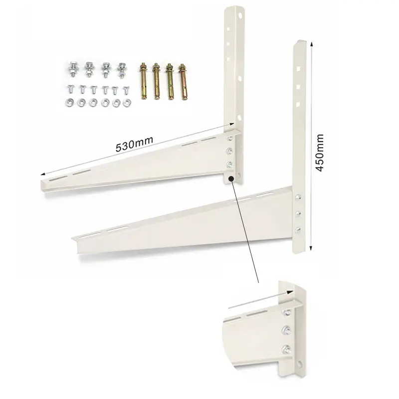 कोण इस्पात एयर कंडीशनर ब्रैकेट दीवार ब्रैकेट के साथ 180kg एयर कंडीशनर रबर समर्थन आउटडोर एसी स्थापना