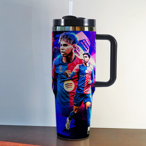 Gobelet isotherme en acier inoxydable 40 oz 2026 avec impression personnalisée de star de football, grande capacité, pour voiture, idéal pour les boissons glacées - Product Image 1