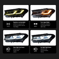 Faros LED de reequipamiento automático para BMW Serie 5 G30 G31 G38 Pre-LCI, carcasa negra, DRL de doble tono, faro delantero completo para actualización