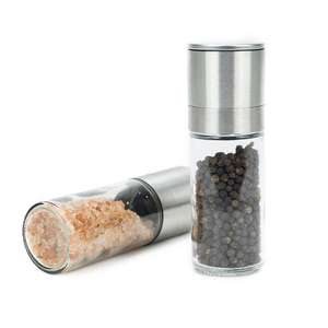 <span class=keywords><strong>Moulin</strong></span> à sel et à <span class=keywords><strong>poivre</strong></span> en verre écologique avec surface en céramique lisse, broyeur en acier inoxydable de qualité supérieure - Product Image 1