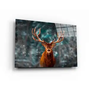 Deer In The Winter Art Acrylic Poster Gloss Effect Customized Picture Art Paintings And Wall Arts For Home Decor