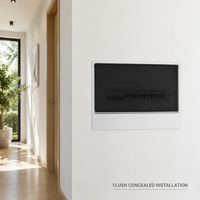 Boîtier de distribution encastré AI-16 voies 63A avec disjoncteur, base en plastique, porte transparente givrée blanche en option, IP30, pour intérieur