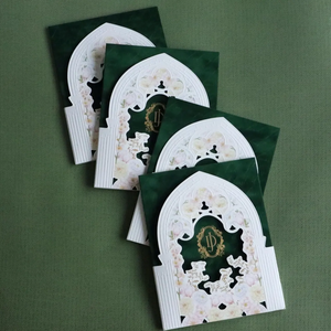 Luxe forme spéciale dossier annonce feuille d'or couverture rigide velours carte d'invitation de <span class=keywords><strong>mariage</strong></span> boîte Double porte enveloppe doublure - Product Image 5