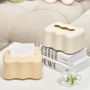 MONR Boîte à mouchoirs de bureau en plastique avec logo personnalisé Distributeur de mouchoirs vivants pour hôtel, maison, camping, fête, décoration de bureau - Product Image 2