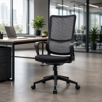Chaise de bureau exécutive ergonomique moderne à dossier haut en maille avec support lombaire réglable, siège de travail pivotant pour bureau à domicile