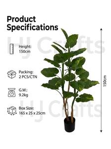 Pianta Artificiale di Pothos Dorato 150cm, Finta Edera del Diavolo con Foglie Variegata, Decorazione da Interni - Product Image 3