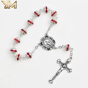 <span class=keywords><strong>Bracelet</strong></span> de prière multicolore en perles de <span class=keywords><strong>strass</strong></span> et zircon, réglable, avec médaille de la Sainte Vierge Marie et croix de Jésus - Product Image 2