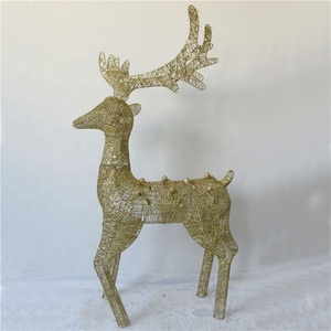 Filo di ferro di Natale cervo Con <span class=keywords><strong>oro</strong></span> <span class=keywords><strong>Glitter</strong></span> per la decorazione di interni - Product Image 3