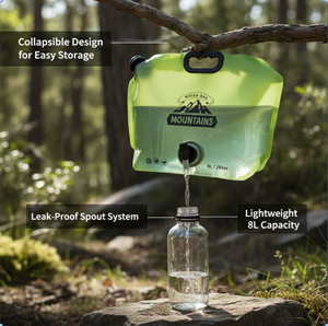 Portable 8L Folding Water Bag For Outdoor Adventures, Camping & Emergency Hydration Supply