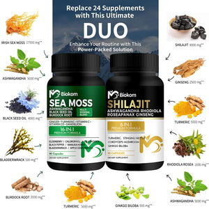 2 pak Biokom OEM harga grosir semua dalam 1 suplemen Shilajit singa laut lumut kapsul laut lumut kapsul Shilajit - Product Image 2