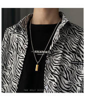 Collier pendentif cylindrique en acier inoxydable pour homme, bijoux punk, pendentif briquet rotatif et détachable haut de gamme
