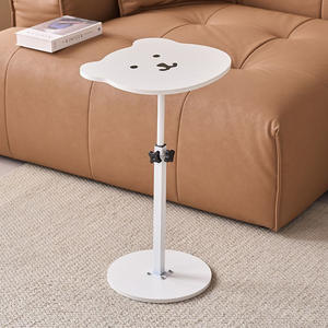 Mesa de Centro Móvil Creativa <span class=keywords><strong>con</strong></span> Marco Metálico Resistente, Ruedas Retráctiles y Tablero Artificial, Diseño Moderno para Sala de Estar - Product Image 3