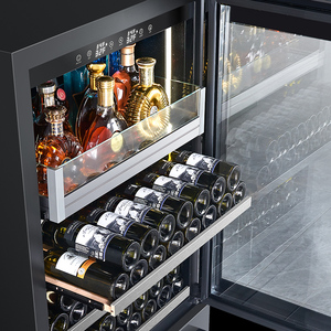NUELEAD NE-380D Negro, Vinoteca Comercial para Hotel, Control Táctil Digital Inteligente, Estante de Almacenamiento con Cajones, Innovadora Bisagra Oculta - Product Image 5