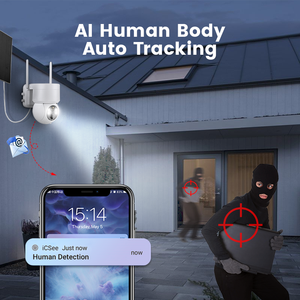 كامل HD 4MP Icsee لاسلكي CCTV الأمن بالطاقة الشمسية PTZ مع كشف الحركة تخزين سحابة واي فاي - Product Image 4