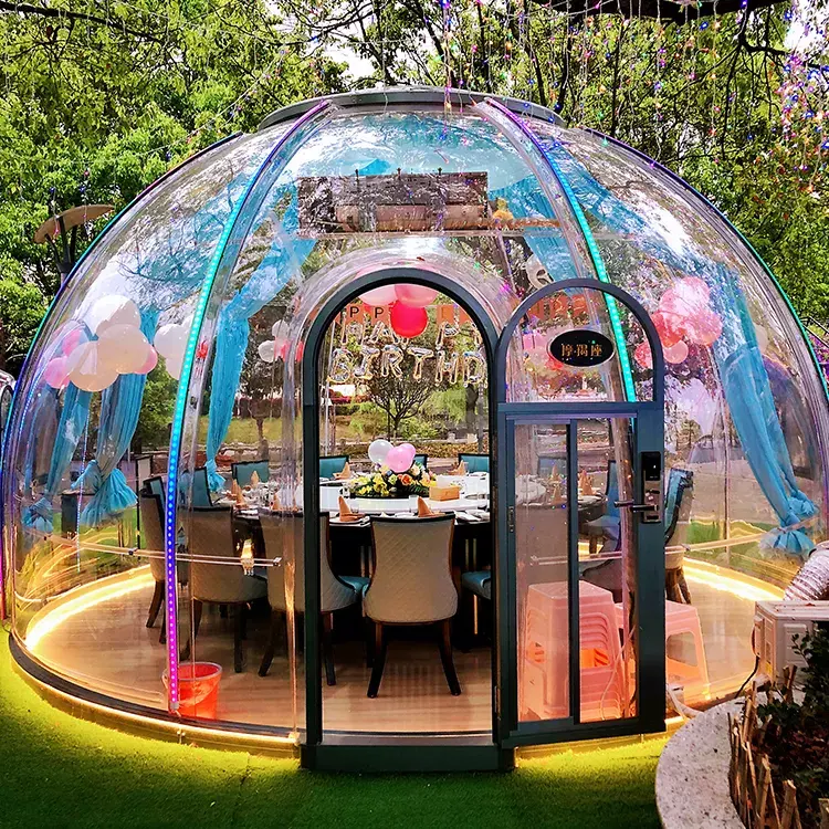 5-6 Personen Iglu Kuppel zelt Hotel Polycarbonat Klares Zelt Transparent Camping PC Bubble Dome geodätisches Zelt für Haus