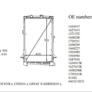 หม้อน้ำ DAF ของแท้จากโรงงาน 1405176 1405722 1407722 1403177 14037 อะไหล่รถยนต์สำหรับระบายความร้อน พร้อมพัดลม วัสดุพลาสติกและอะลูมิเนียม - Product Image 3