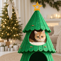Arbre à chat de Noël en feutre et lin, écologique, facile à assembler, design intime – Bestseller transfrontalier pour la maison, style réparateur