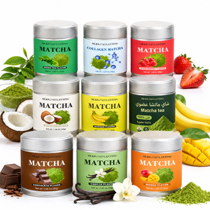 Thé vert matcha de qualité cérémonielle en marque propre, poudre de matcha en boîte de conserve de 100 g, matcha aromatisé à la fraise 3A-6A - Product Image 1