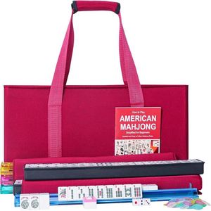 3PCS Mahjong Storage <b>Set</b> with Carrying Bag & Accessory Pouch <b>Large</b> Capacity Portable Organizer for American Mahjong Players - Product Image 1