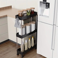 Étagère de rangement pour salle de bain sur roulettes, chariot utilitaire roulant à 3/4 niveaux, organisateur multi-usages, support de rangement pour salle de bain W24-236