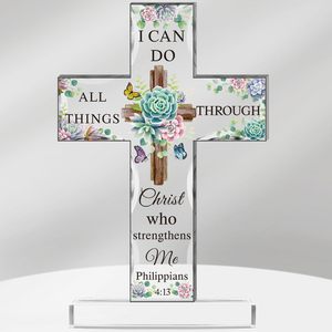 Bloque de Lucite con Diseño Personalizado, Cruz Cristiana de Acrílico Transparente, Clásico, Religioso, con Dibujos Animados, Publicitario, de Plástico - Product Image 6
