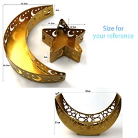 Décorations islamiques, plateau de Ramadan, accessoires cadeaux, produits artisanaux en métal, plateau de dîner en forme de lune et d'étoile, plateau de service pour Ramadan