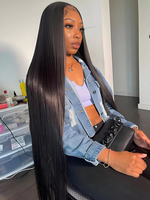 Pelucas de Encaje Frontal Pre-Arrancadas con Cabello de Bebé 13x4 13x6 HD Transparentes Liso Extremo para Mujeres Negras