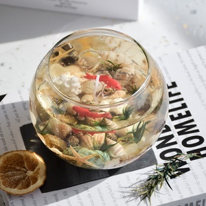 Bougie parfumée en verre personnalisée, style océan, avec poissons et coquillages artificiels, <span class=keywords><strong>pour</strong></span> cadeau et usage domestique - Product Image 3