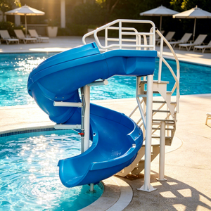 Tobogán de Agua en Espiral de Fibra de Vidrio de Alta Calidad, Equipo de Entretenimiento Comercial, Pequeño Tobogán Acuático <span class=keywords><strong>para</strong></span> Niños y Adultos - Product Image 1
