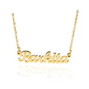 Kunden spezifische Mode Edelstahl Name Halskette Personal isierte Brief Gold Choker Halskette Anhänger Typenschild Geschenk N98223