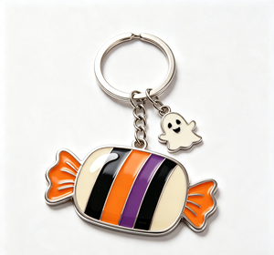 Halloween Candy Key Chain Metal Enamel <b>Keyring</b> Ghost <b>Charm</b> Gift Souvenir - Product Image 2