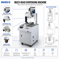 Machine de distribution multi-têtes 6 valves, guidage par capteur haute précision, écran tactile, robot électrique pneumatique pour colle