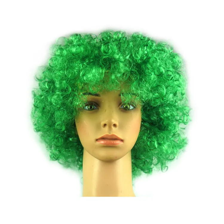 Hot Sale Parrucca Pagliaccio Headband Football Wig Green Fans Explosive Head Fluffy Funny Clown Wig Hats Perruques Pour Clown