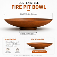 Brasero rond en acier Corten pour extérieur, jardin, patio, à bois, résistant aux intempéries, sur mesure, OEM
