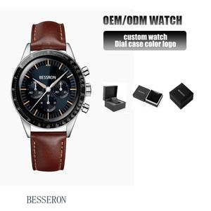 High Quality Luxury <b>Men's</b> Quartz <b>Watch</b> 304 Stainless Steel Band Custom Logo 5ATM <b>Waterproof</b> Scratch-Resistant Pointer Sapphire - Product Image 2