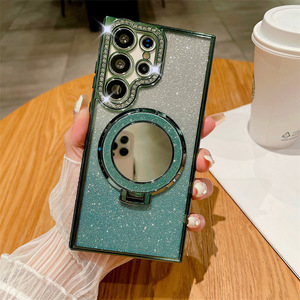 Funda Magnética de Lujo con Brillantina y Diamantes para <span class=keywords><strong>Samsung</strong></span> S26 S25 Ultra S24 Plus, con Espejo y Soporte, Antigolpes - Product Image 6