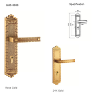 Poignée de porte en laiton rouge antique, serrure de luxe pour hôtel et maison, Anti-indiscret, style européen