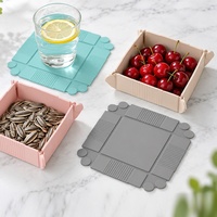 Tapis de table carré moderne pliable en silicone magnétique résistant à la chaleur, épais, pour casseroles et vaisselle