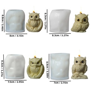 Owl Scented Candle Silicone Mold Animal Figurine DIY Candle Plaster Crystal Epoxy Mold - Product Image 4