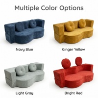 Erdnussförmiges, transformierbares, komprimierbares Lazy Sofa aus Samt, rahmenloses gerades Schlafsofa, modern, unregelmäßig, einfacher Versand
